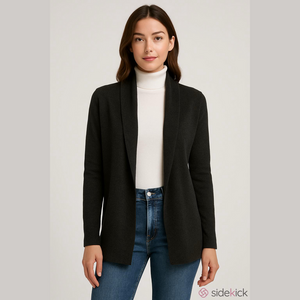 Athleta Cashmere Open Front Sweater, SZ XS, PTP 16", Length 29", Pockets,